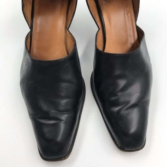 Ralph Lauren Black Leather D’Orsay Pumps Heels Size 10 - Picture 5 of 10